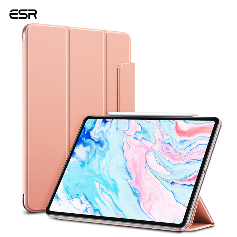 Ốp lưng thông minh ESR dạng lập có hỗ trợ sạc và chỗ cắm apple Pencil, ốp lưng thông minh thiết kế 3 lớp gập làm giá đỡ cho máy tự động chuyển chế độ ngủ/hoạt động khi đóng máy dành cho iPad Air 4 iPad Pro 11 (2020) iPad Pro 12.9 (2020) - 