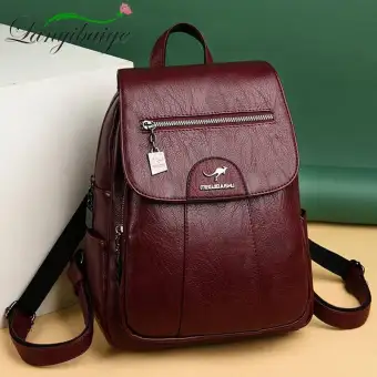 lazada leather backpack