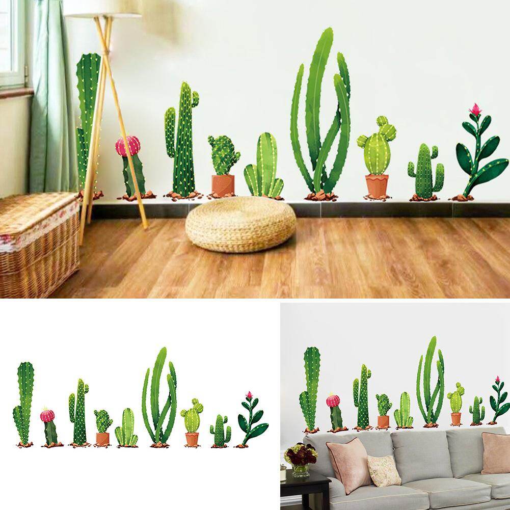 Cactus DIY Background Wall Sticker Living Room Bedroom Cupboard Glass Home Decor