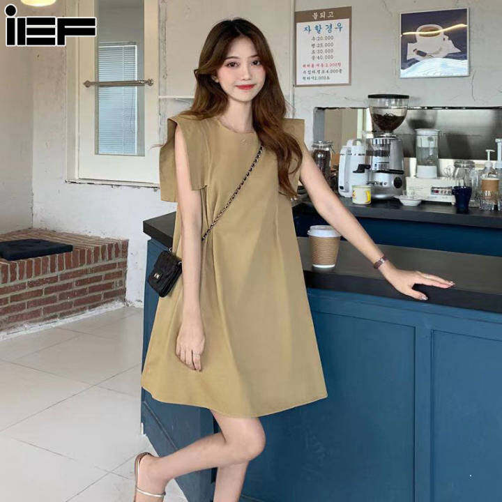 IEF เดรสผู้หญิงใหม่,กระโปรงทรงเอไลน์แขนกุดเนื้อนิ่มสีพื้นเทรนด์ – IEF >>> top1shop >>> lazada.co.th 🇹🇭 🇹🇭 🇹🇭🛒🛍🛒