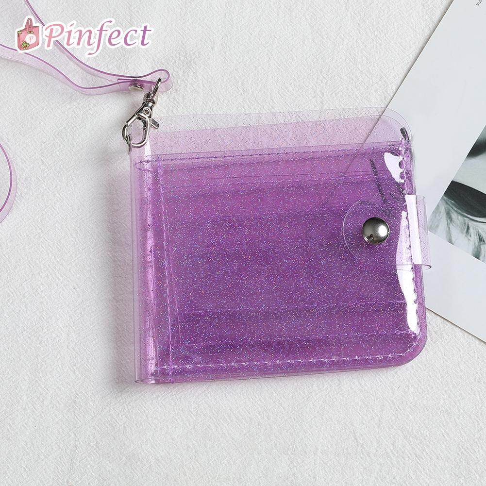 [Pinfect] Transparent Fashion Coin Purse Women PVC Clear Short Purse Glitter Wallet Ladies Jelly Bag Card Holder Case