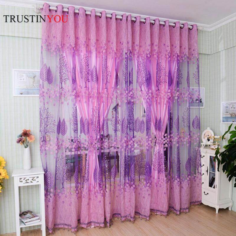 Hoa In Rèm Sợi Tulle Rèm Cửa Sổ Rèm Bảng Điều Khiển Cho Phòng Ngủ