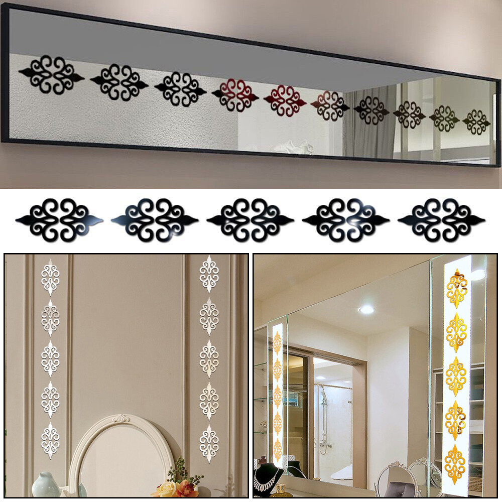10PCS/Set Self-adhesive TV Background Home Decor Living Room Embellishment 3D Mural Flower Shape Decal Wallpaper Mirror Wall Stickers