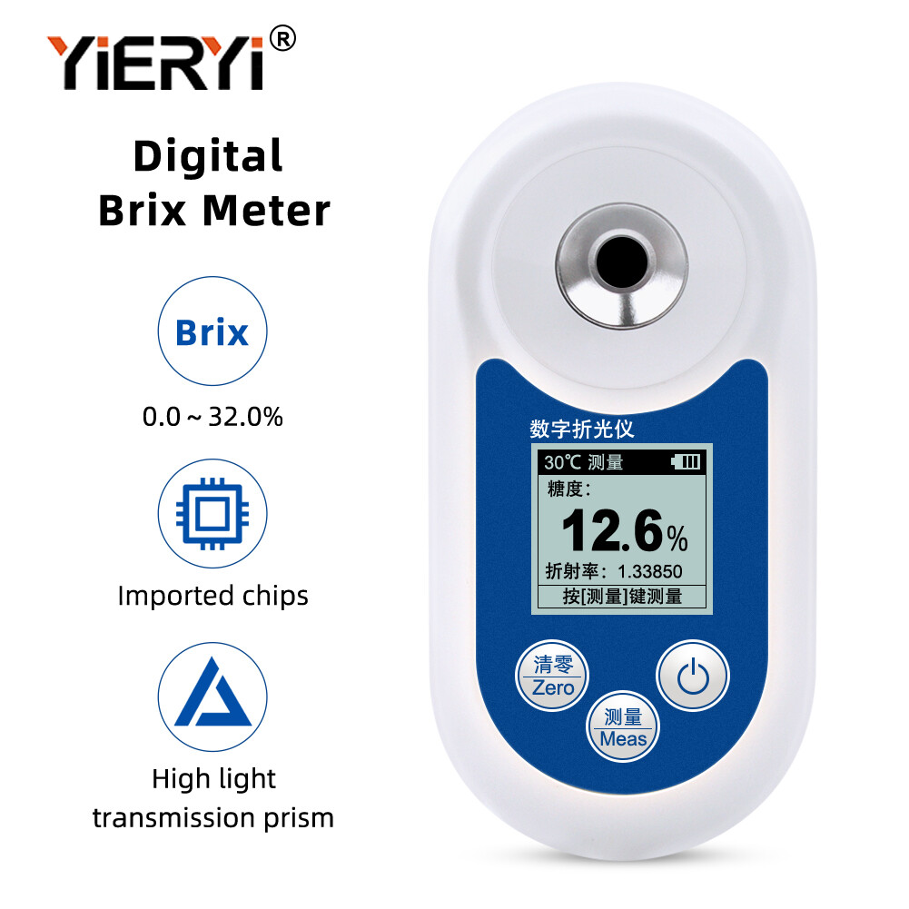 yieryi Brix Meter 0-32% Brix Sugar Refractive Index Refractometer Sugar Concentration High Precision Tester
