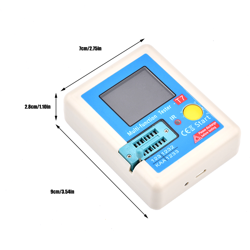 pcbfun Máy Kiểm Tra Bóng Bán Dẫn Mới LCR-T7 Máy Kiểm Tra Điện Dung Bóng Bán Dẫn Diode TFT Máy Kiểm Tra ESR LCR Máy Kiểm Tra Đa Năng NPN PNP MOSFET Máy Đo Đa Năng Màn Hình 160x128 TFT