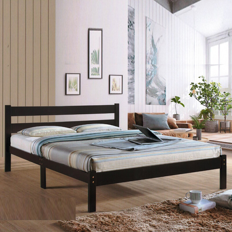 Furniture Direct Mina Solid Wood Queen, Queen Size Wood Bed Frame White
