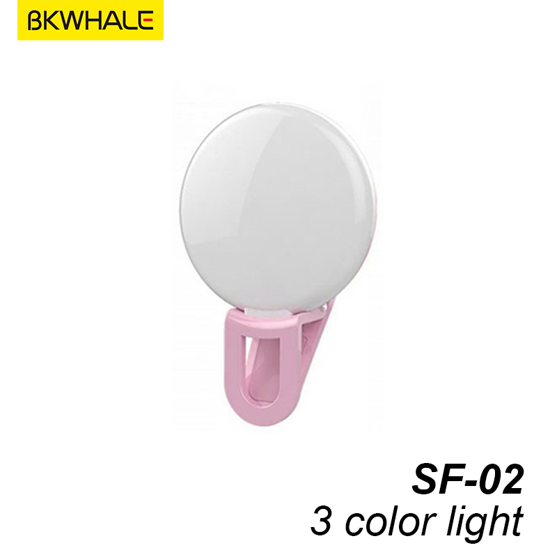 Bkwhale sf02 rechargeable mini selfie fill light led flash selfie ring light for camera phone