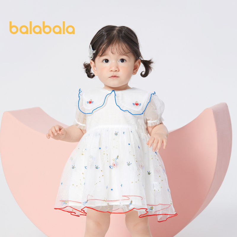 Balabala Baby Dress Girls Dress Baby Princess Dress Summer Gauze Dress Fashion Delicate Sweet Foreign Style