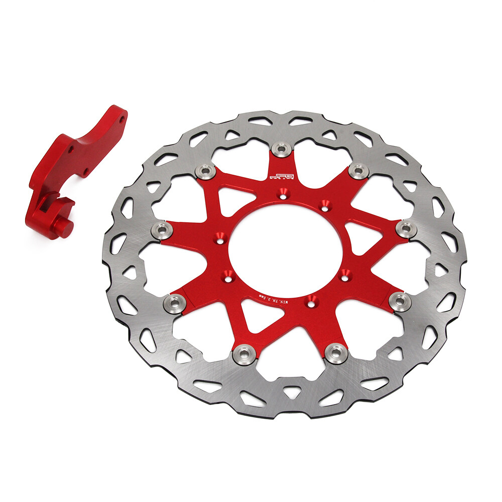 JFG RACING 270mm Oversize Front Wavy Brake Disc Rotor and Bracket For For Honda CRF250 CRF450 CR125R CR250R CRF250R CRF250X CRF450R CRF450X