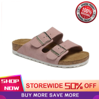 [HOT SELLING]Birkenstock Soft Sole Slippers Pink Suede Casual Leather Sandals Narrow Version