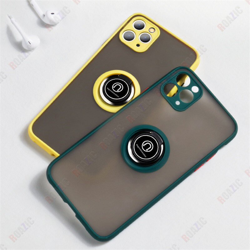 ROAZIC Cho Xiaomi Redmi Note 11 Note 11S Ốp Điện Thoại Phiên Bản Toàn Cầu Ốp Giữ Xe Hơi Từ Tính Mờ Mờ Ốp Lưng Chống Sốc Cạnh TPU Mềm Giá Đỡ Nhẫn