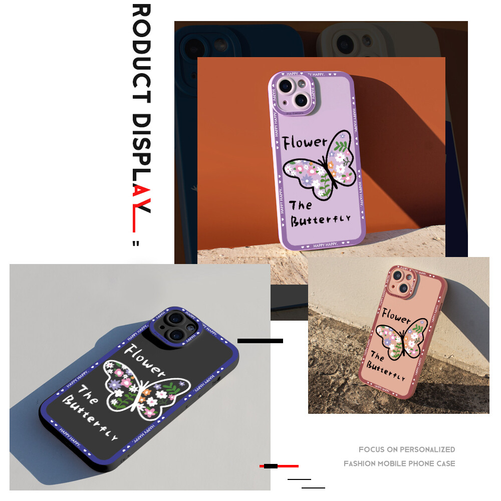 Hontinga Casing Case For Samsung Galaxy Note 8 Note 9 Case Cut Butterfly Square Soft Silicone Full Cover Camera Protection Shockproof Rubber Cases Back Cover Phone Casing Softcase For Boys Girls
