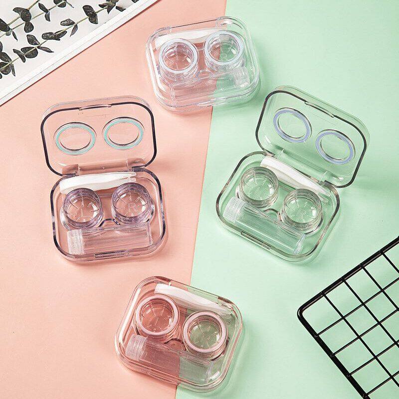 Cute Cartoon Contact Lens Case/ Travel Set Cartoon Transparent Color Contact Lens Case