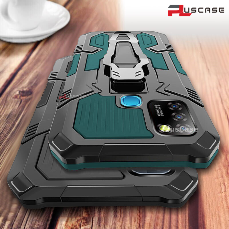 PlusCase for Infinix Smart Stand Phone Case Belt Clip Military