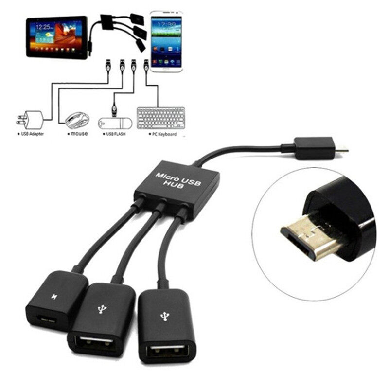 UNI [Ready Stock]3/4Port Micro USB Data Power Charging OTG Hub Cable For Android Tablet Phone