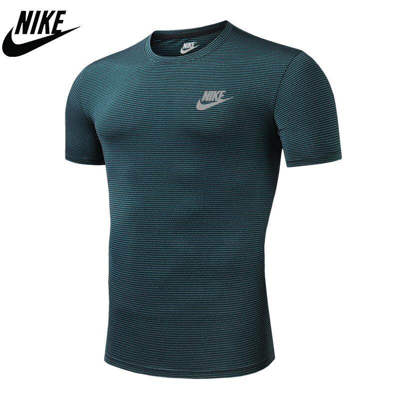 Harga Diskon Besar Original_Nike T-shirt Pria Wanita Cepat Kering Es Sutra Olahraga Lengan Pendek Leisure Fashion Bernapas Kebugaran t-shirt