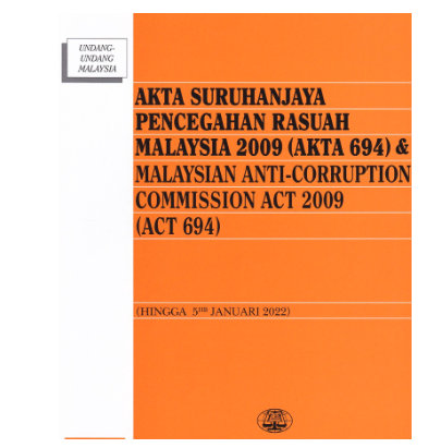 AKTA SURUHANJAYA PENCEGAHAN RASUAH MALAYSIA 2009 (AKTA 694) | Lazada