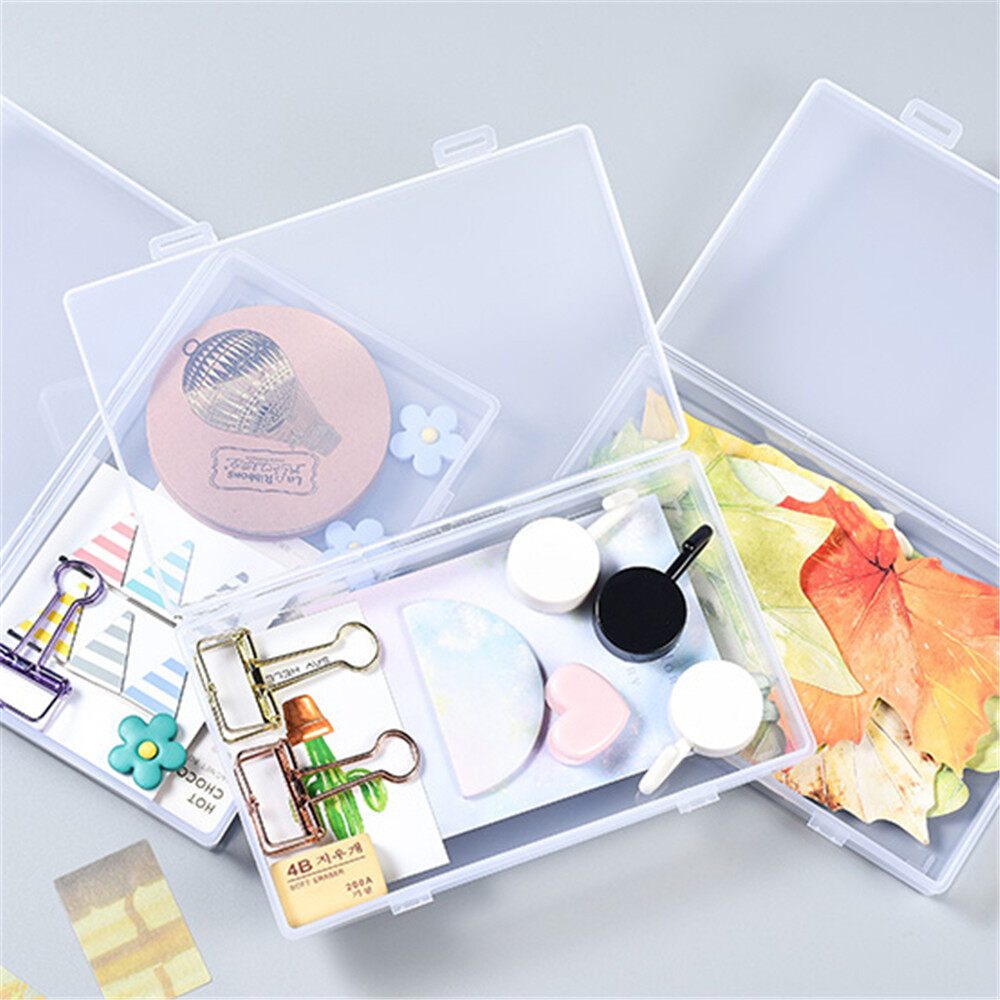 【YOY】Transparent Memo Mini Storage Box Student Plastic Pencil Box Desktop Organize Case