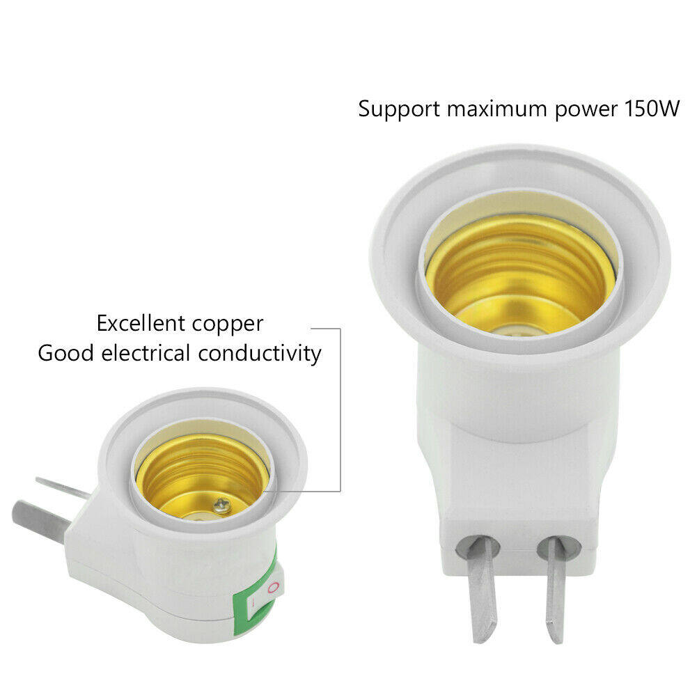 5X E27 Bóng Đèn Ổ Cắm Chủ Plug-In Adaptor Vít Cơ Sở Đèn Tường US EU Cắm