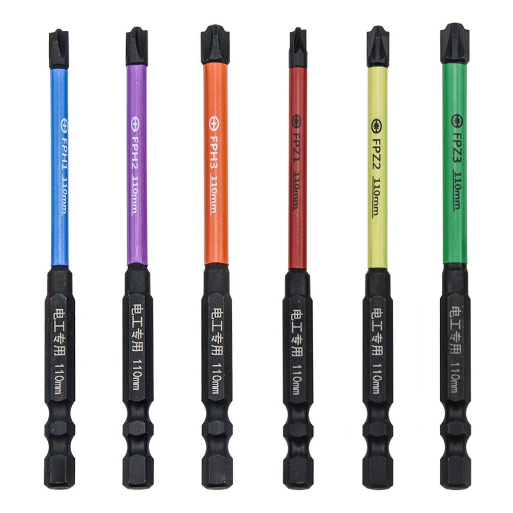 Unnicoco 6Pcs FPH FPZ Screwdriver Bits 110mm Special Cross Screwdriver Bit For Socket Switch, Circuit Breakers, Air Switches, Socket Panels