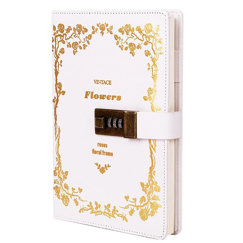 A5 Lock Diary Leather Locking Journal Writing Notebook Vintage Lock Planner Agenda Personal Diary