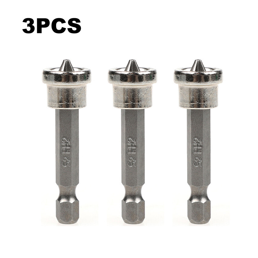 3Pcs Set Depth Stop Plasterboard Screws Locating Screwdriver Bits PH2 Hex Shank Drywall Dimpler Bits Drilling Bits Tools 25/50mm