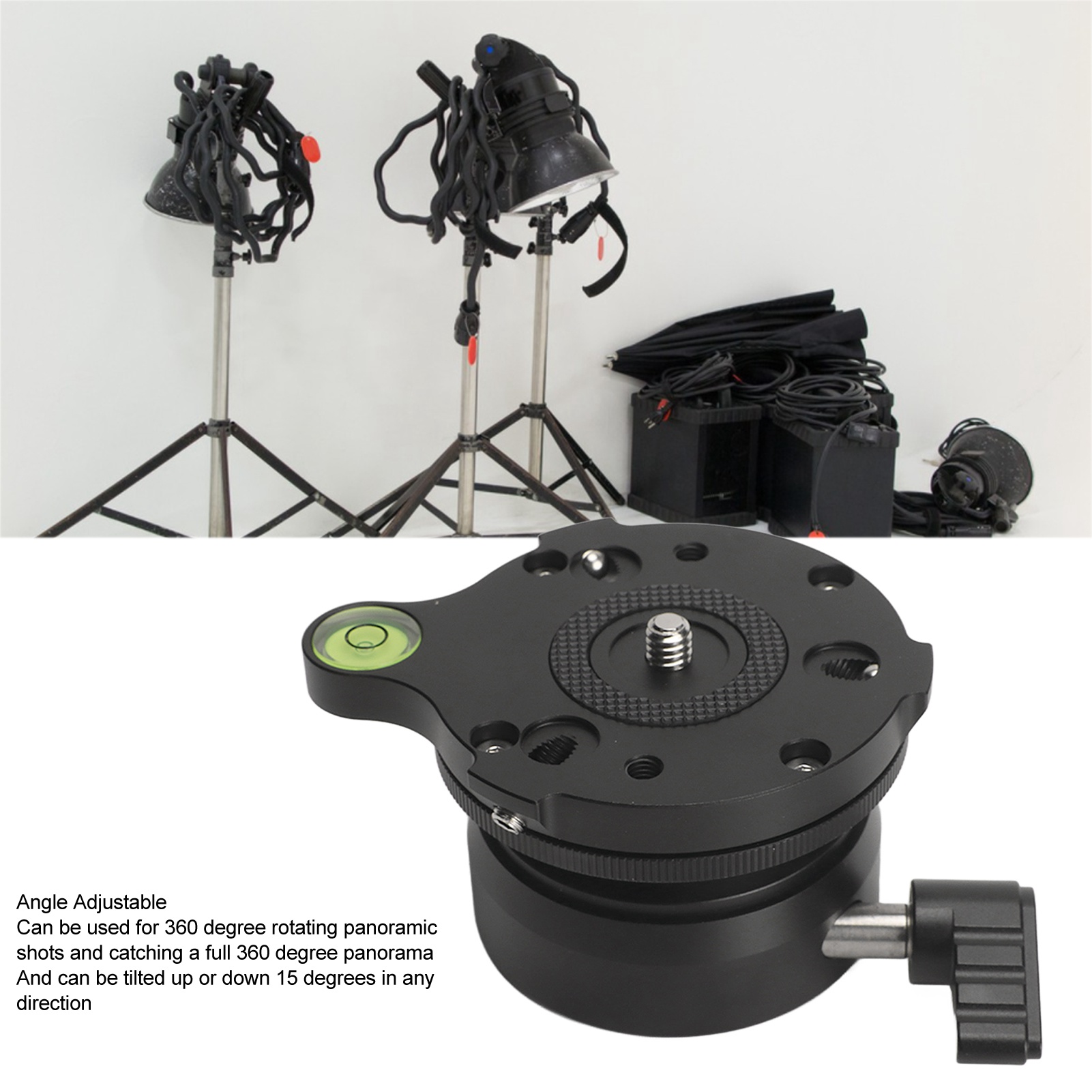 Tripod Head Leveling Base Half Ball Metal 360 Degree Rotating Camera Leveler Tripod Leveling Base for Tripods