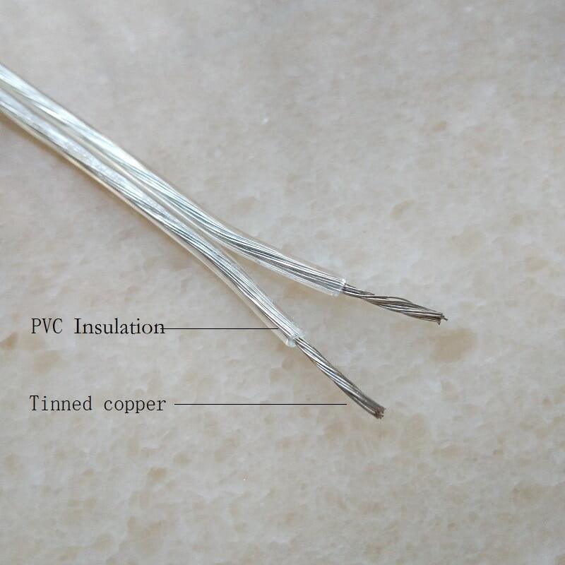 transparent 2*0.5mm 2pin parallel electric wire cable for Lighting lamp