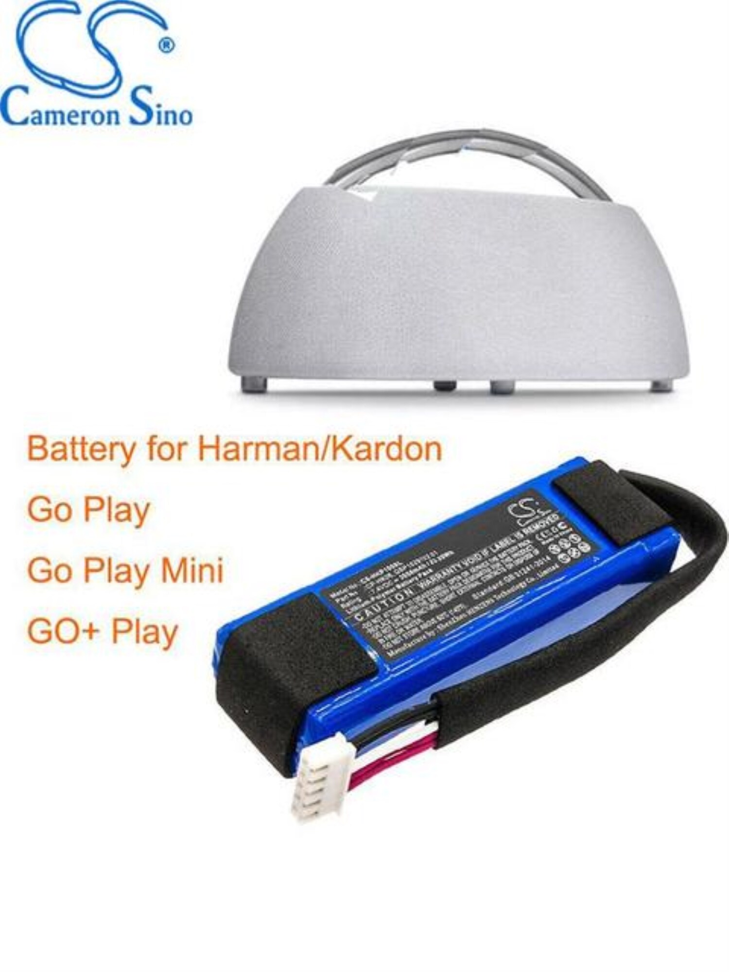 Cs speaker battery for harman/kardon go play go play mini go play fits cp hk06 gsp1029102 01 3000mah/22.20wh li polymer 7.40v