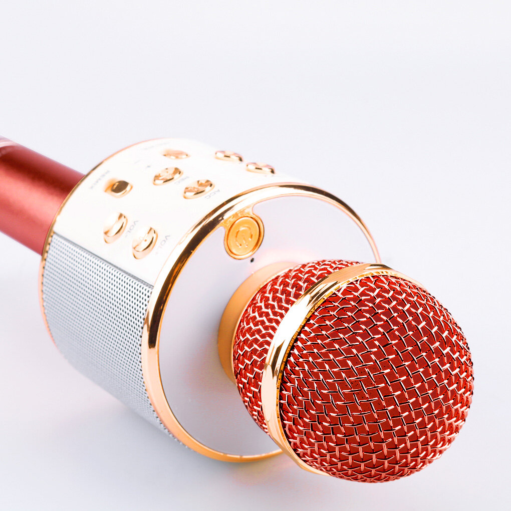 KTV Party Bluetooth-compatible Handheld Microphone Portable Wireless Volume Adjustment Karaoke Speaker Mic Button Operation