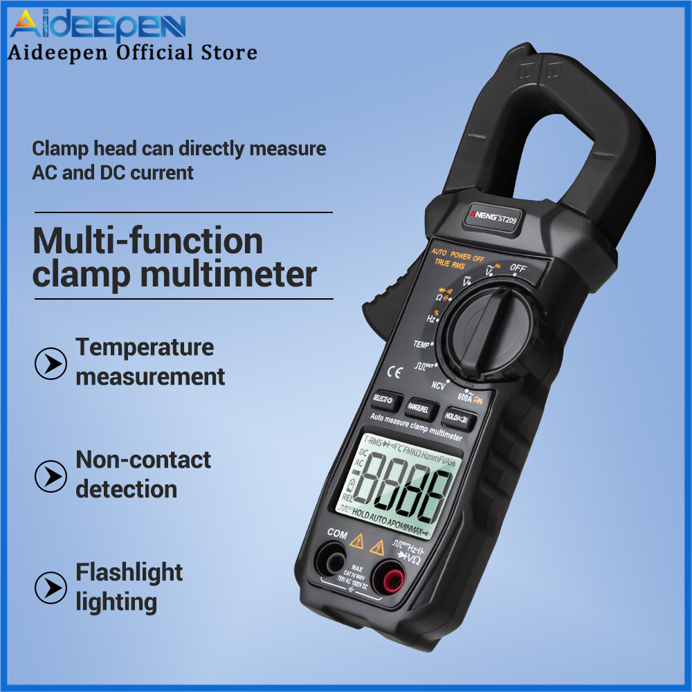 Aideepen st209 digital clamp ac/dc clamp meter multimeter