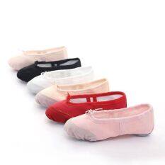 Professional red leather pink white soft canvas ballet shoes