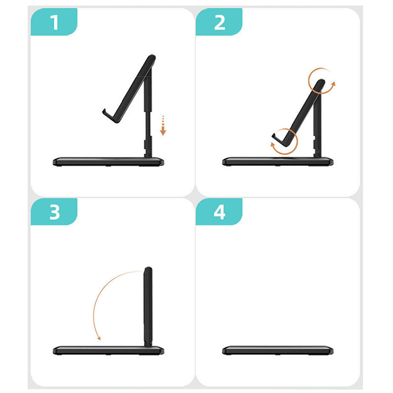 Loozykit Phone Stand Universal Folding Desktop Phone Holder Foldable Adjustable Angle Smart Handphone Stand Dock Holder