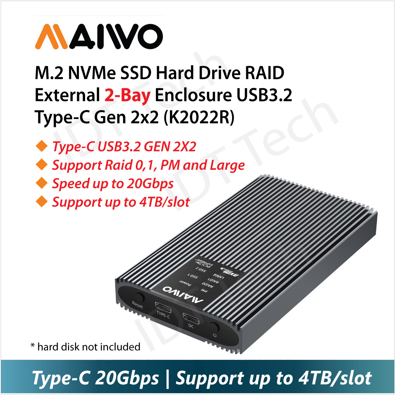 Raid Ssd Nvme JEYI 40Gbps USB NVMe SSD Enclosure M2 To Type-c Solid