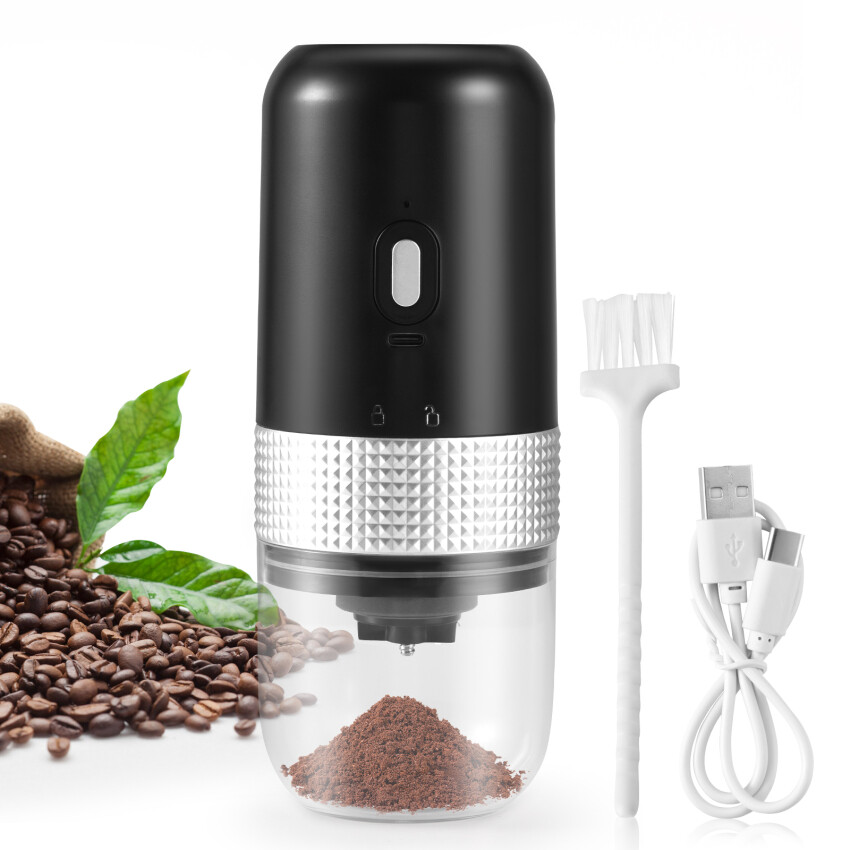 Electric Coffee Grinders with Ceramic Cone Grinder Coffee Bean Grinder Electric with Adjustable Coarseness, Portable Rechargeable Coffee Grinder 30g Capacity for Coffee Beans