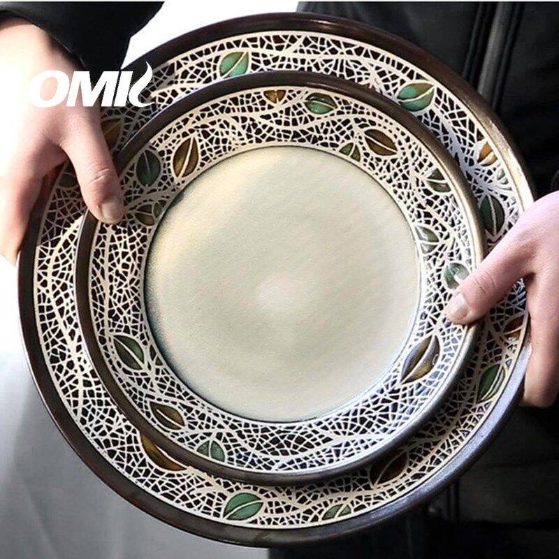 Omk phong cách Mỹ đồ đá Bộ đồ ăn đĩa ăn tối salah bát cốc Bộ Bộ đồ ăn bằng gốm