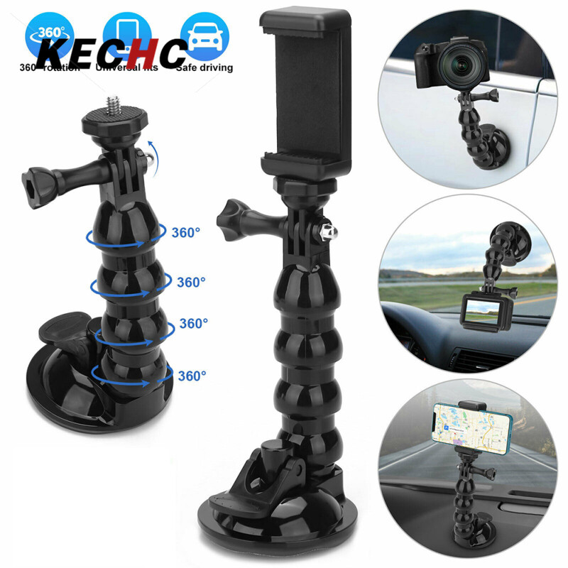 KEChc Car Suction Cup Mount Phone Holder Adjustable Angles Video Navigation Bracket Compatible For Gopro Action Camera Hot Sale