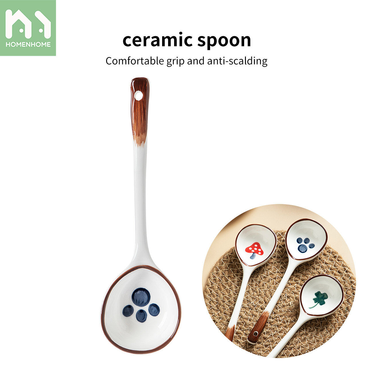 Homenhome Ceramic spoon household Japanese high appearance level soup small spoon