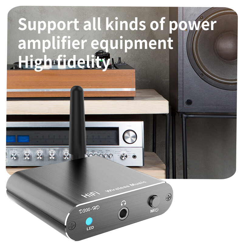 5.2 Bluetooth Audio Receiver Adapter Aptx-HD Car Bluetooth Receiver AUX Coaxial Fiber to Old-fashioned Power Amplifier