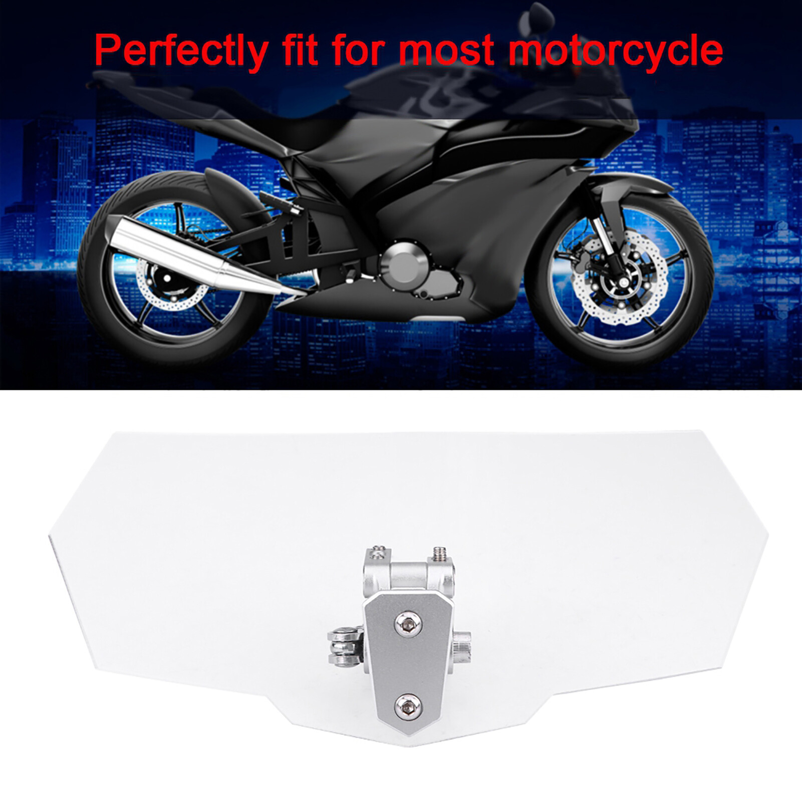 Motorcycle Windscreen Universal Transparent Adjustable Motorcycle Windshield Wind Deflector