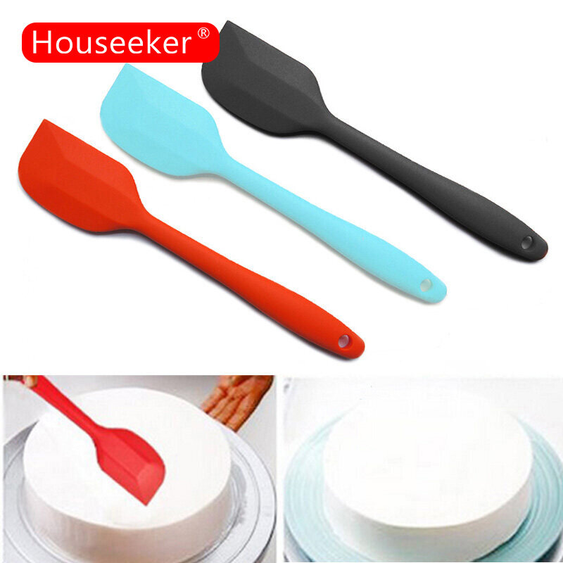 Houseeker Colorful High Temperature Resistance Silicone Spatula Baking Rubber Scraper