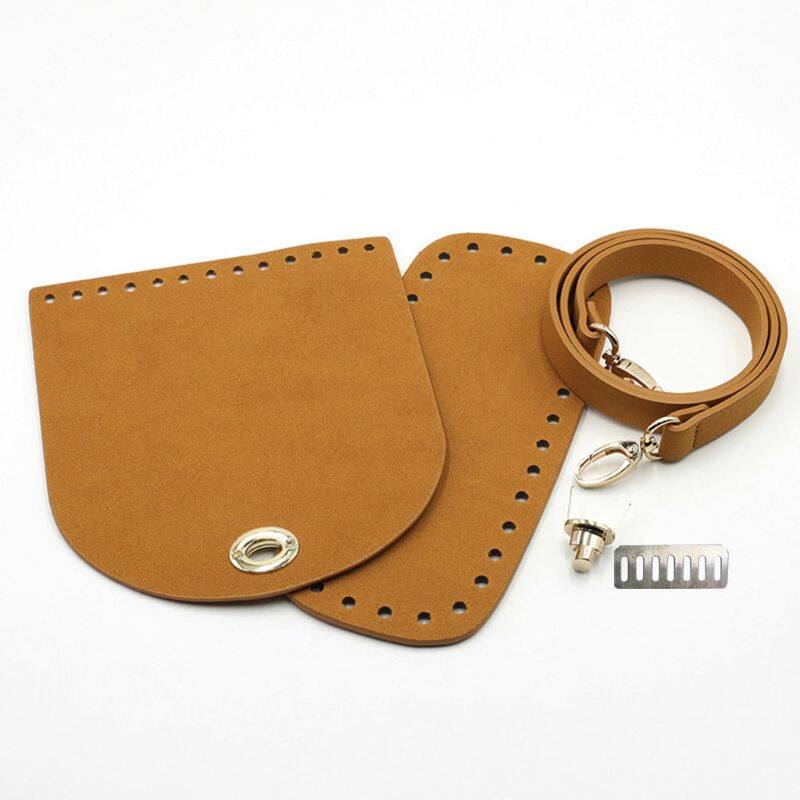 3Pcs/Set Artificial Leather Shoulder Bag Bottom Strap Replacement for DIY Knitting Crochet Handbag Sewing Accessories