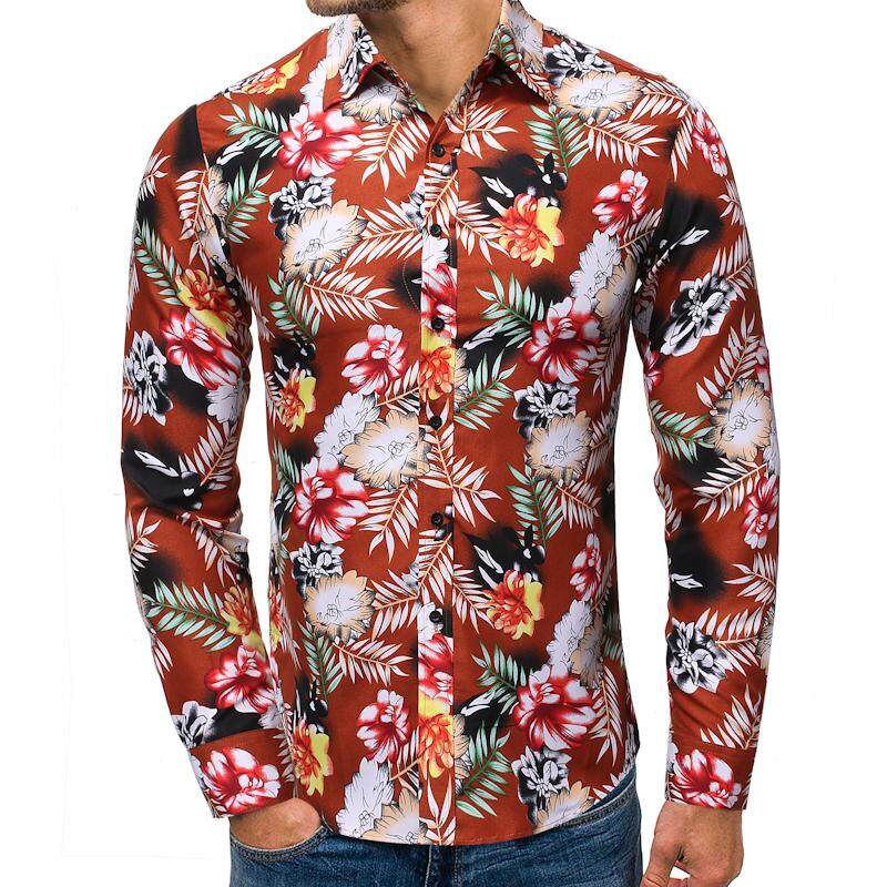 mens hawaiian shirts slim fit