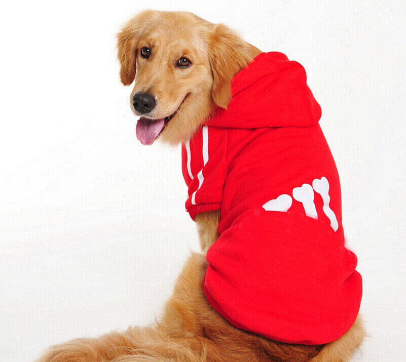 HATELI Big Dog Clothes Warm Winter Coat Jacket Clothing for Dogs Large Size Golden Retriever Labrador Adidog Hoodie