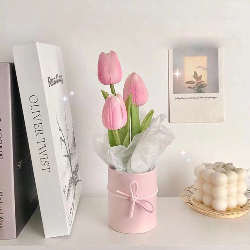 XINLANYASHE gift for boyfriend creative commemorative gift artificial flowers tulip bouquet artificial night light gift bouquet decoration ambient light night light night light led lamp table lamp bedroom lamp room decoration night light bedside lamp bedr