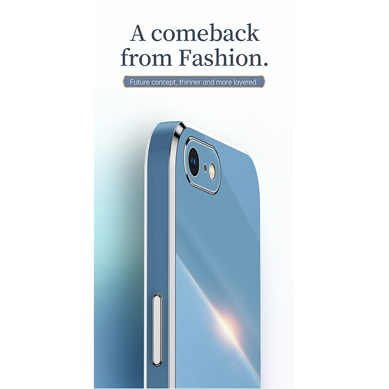 LANLIN For iPhone 6 6s iPhone 6 Plus 6s Plus Phone Case 6D Plating Soft Casing Silicone Square Frame Shiny Bling Back Cover For iPhone 6 Plus/iPhone 6 Case