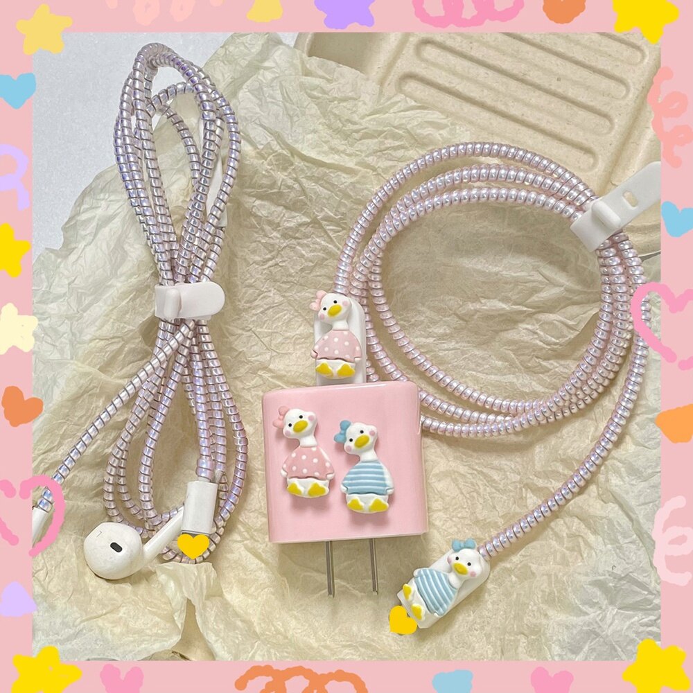 Oppo charger cover cute cartoon duck charging head power data cable mobile for oppo 65w usb prot