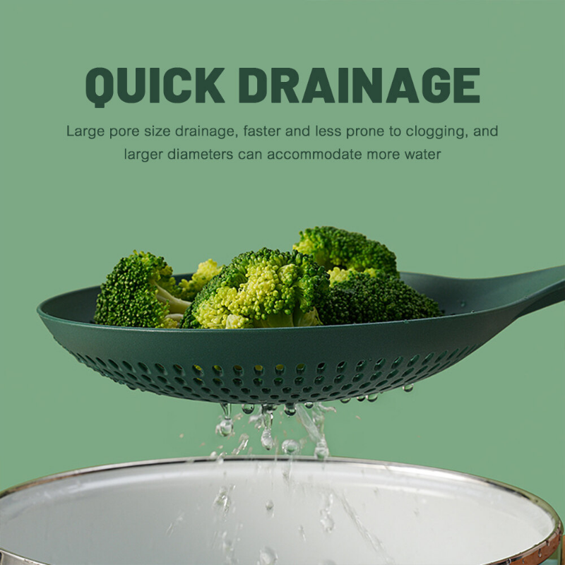 Yespery lớn colander nhà bếp lớn mì muỗng thìa cầm tay dài nhiệt độ cao không dính Pan colander strainers Lọc dụng cụ nhà bếp