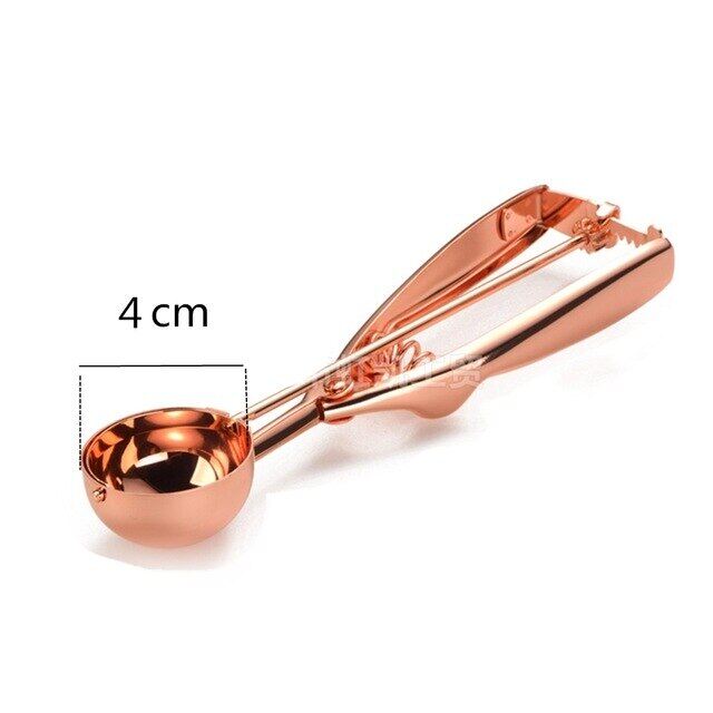 Rose Ice Cream Spoon Stainless Steel Ice Cream Tool Cookie Scoop Icecream Spoon Kitchen Sticks Mashed Potatoes Watermelon