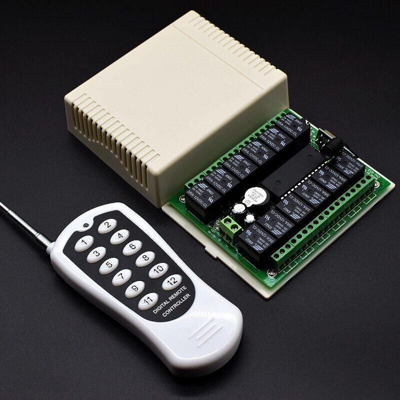 DC 12V 12 Channel Relay Module Wireless RF Remote Control Switch + Board 433MHz